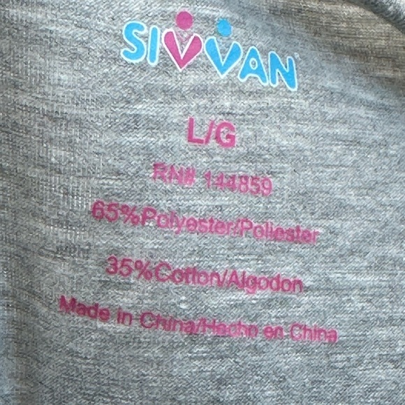 Sivvan Scrubs Crew Neck Long Sleeve Comfort Underscrub Tee - Gray - Size Large - Picture 8 of 9